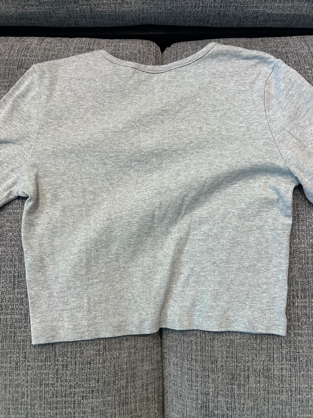 Ardene Grey Button-Up Cropped Long Sleeve Shirt - M/M - photo 3