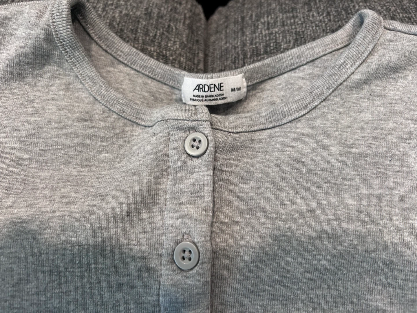 Ardene Grey Button-Up Cropped Long Sleeve Shirt - M/M - photo 2