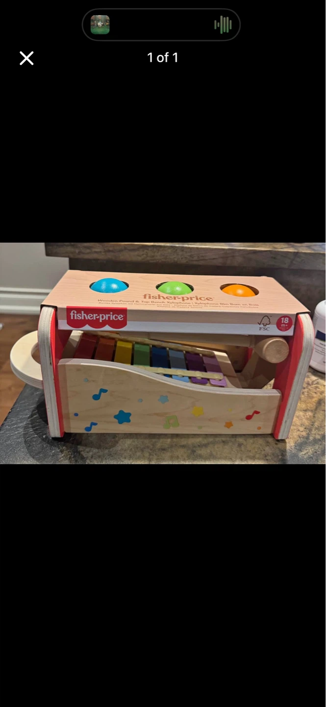 Fisher-Price Wooden Pound & Top Bench Xylophone