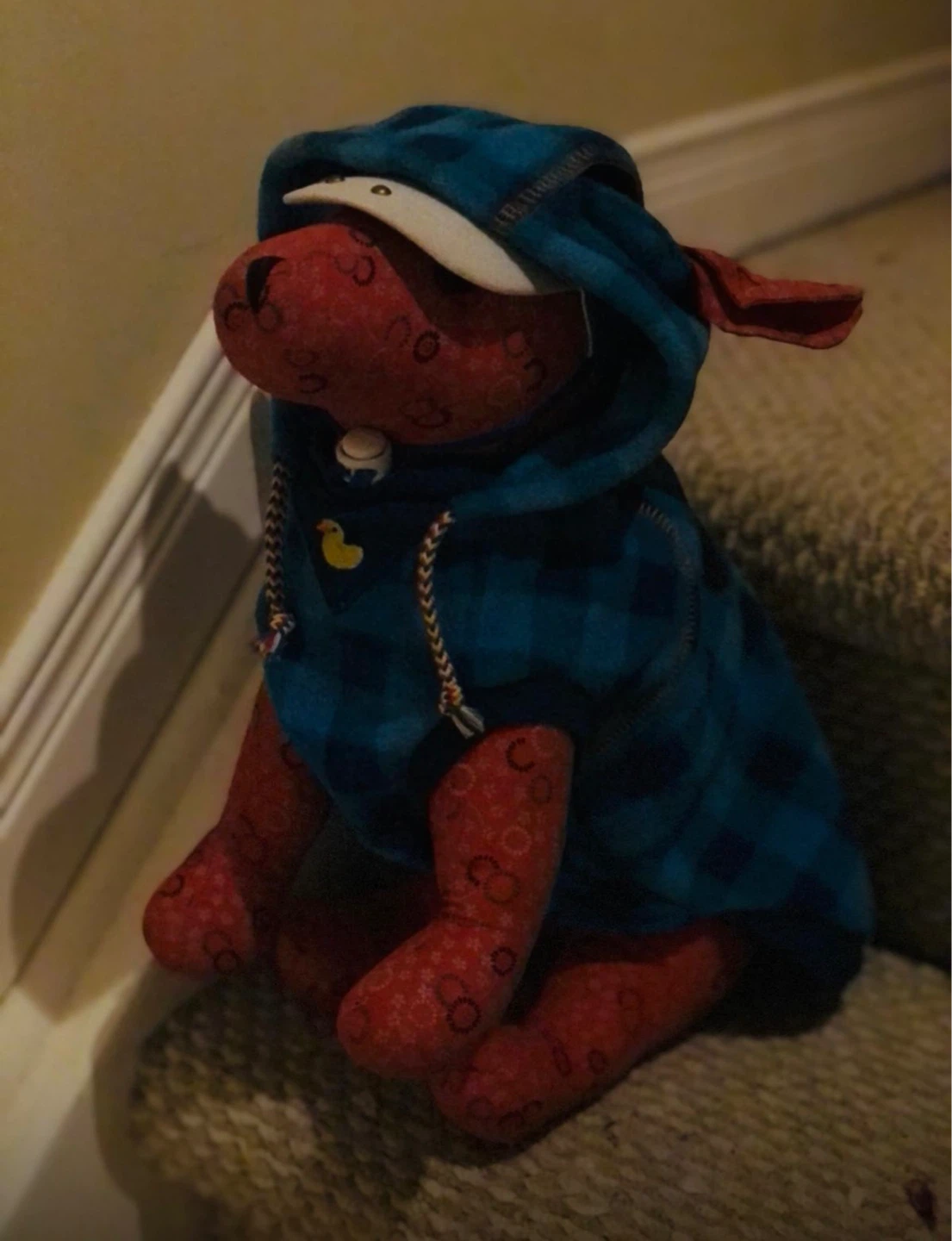 Blue Plaid Hoodie for small dog