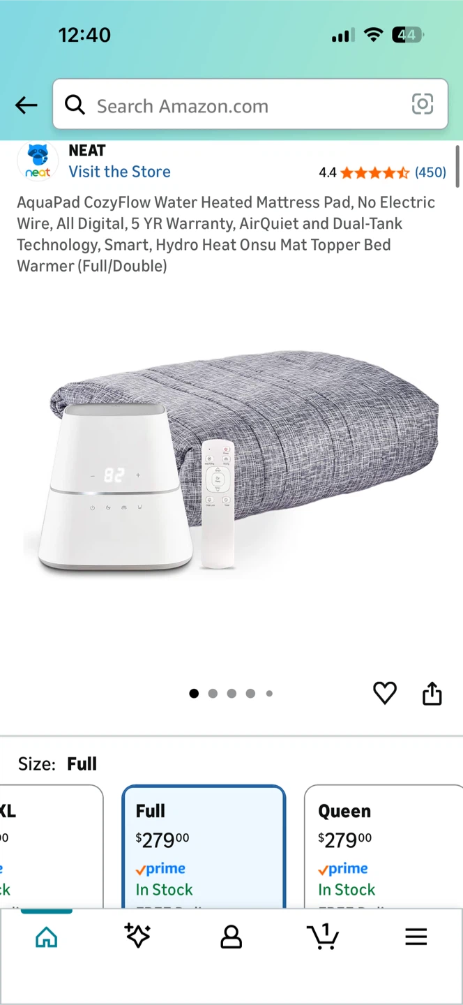 AquaPad CozyFlow Water Heated Mattress Pad - Full/Double