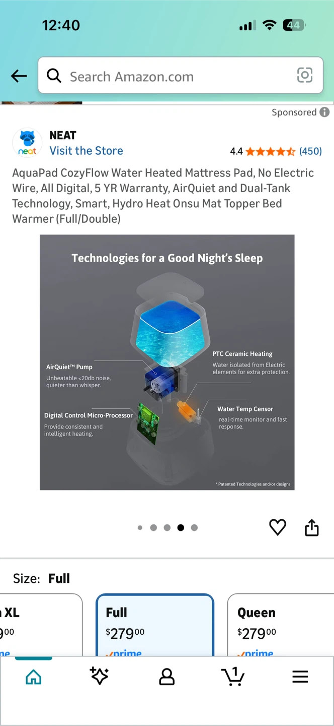 AquaPad CozyFlow Water Heated Mattress Pad - Full/Double - photo 5