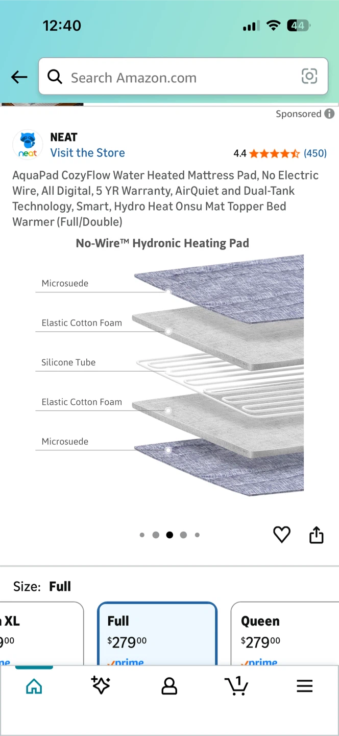 AquaPad CozyFlow Water Heated Mattress Pad - Full/Double - photo 4