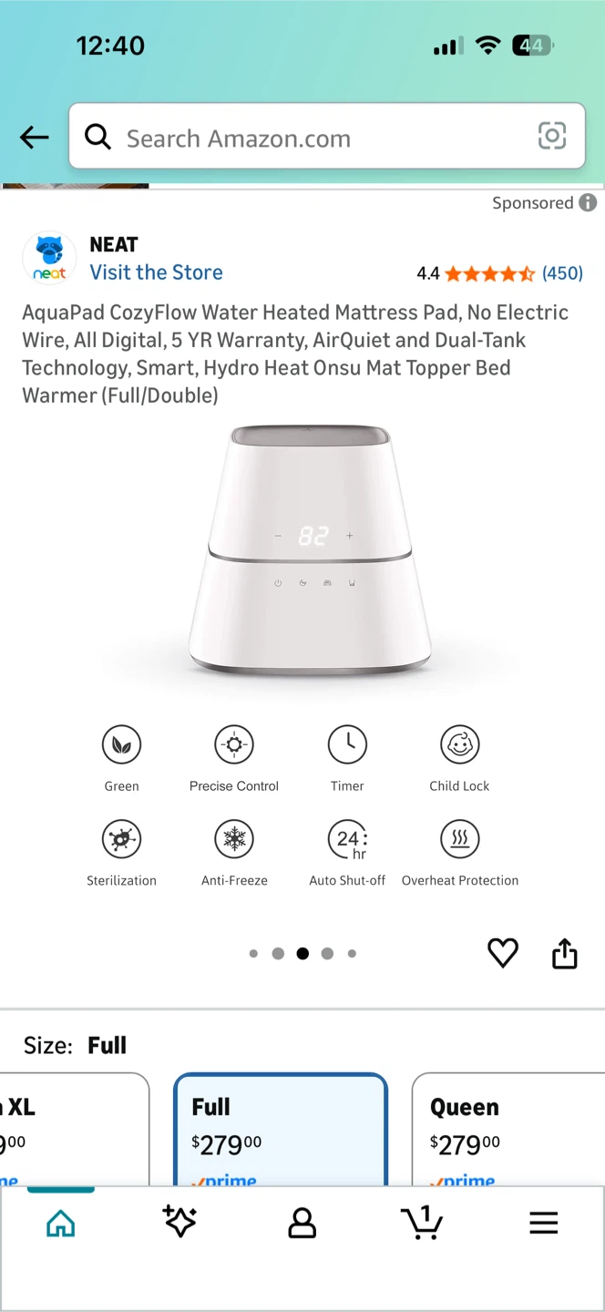 AquaPad CozyFlow Water Heated Mattress Pad - Full/Double - photo 3