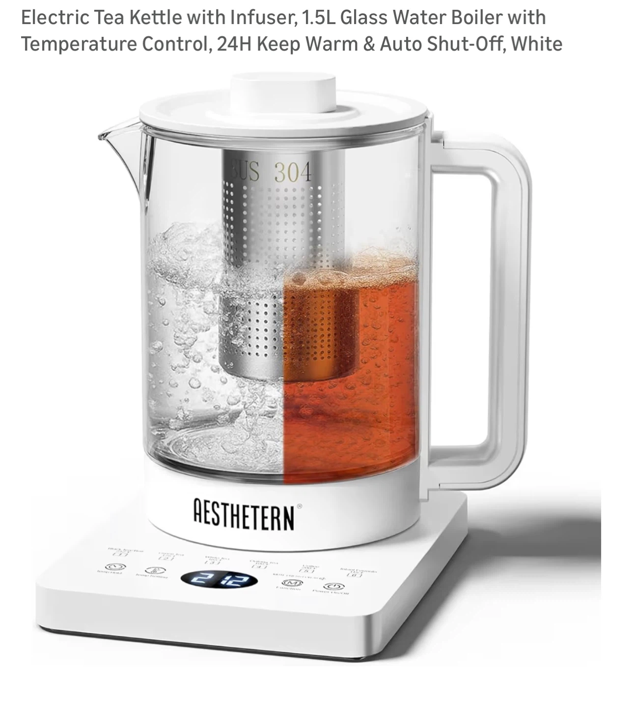 $37 -> $25  Electric Glass Tea Kettle 1.5L