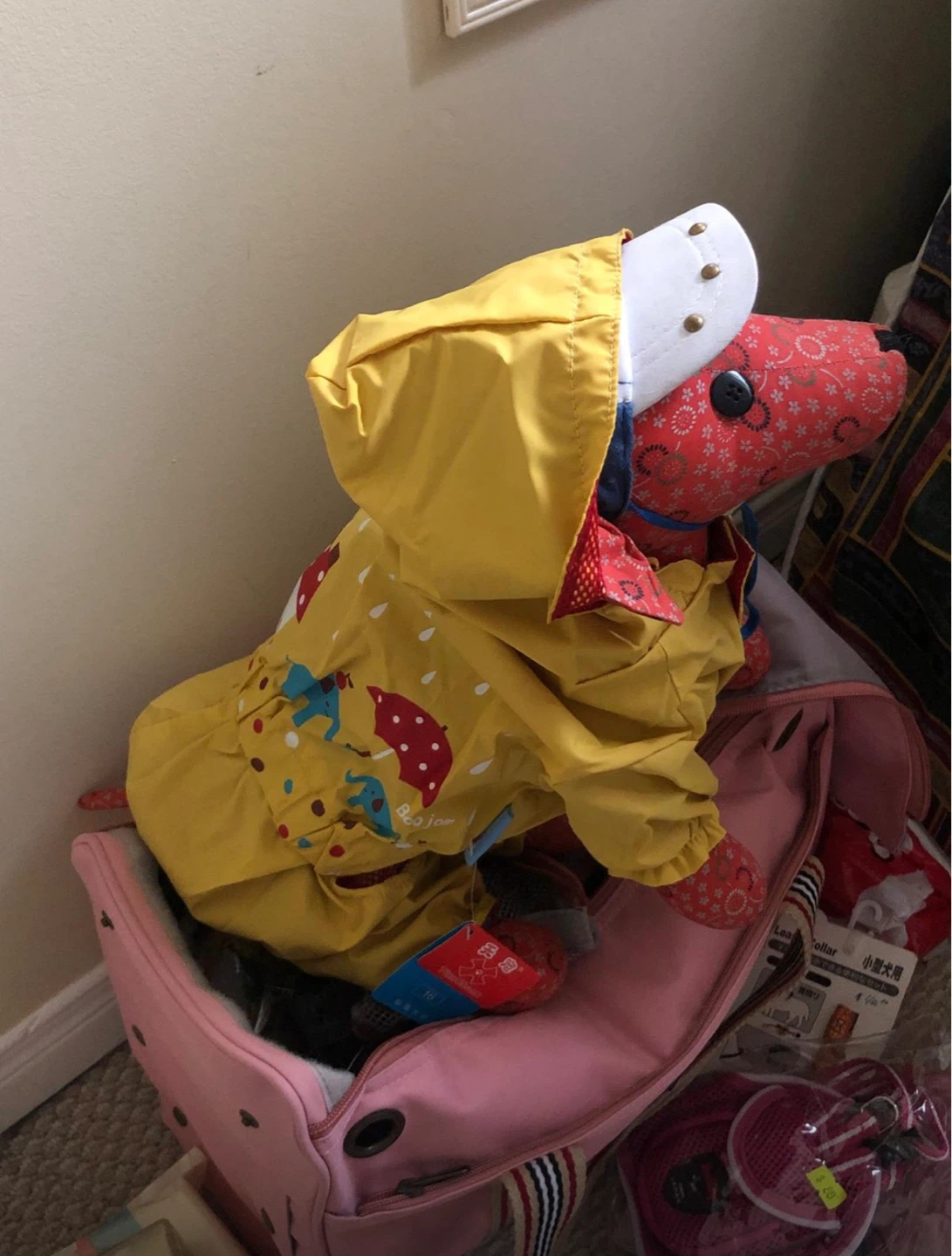 Yellow Dog Raincoat with Hood - photo 3