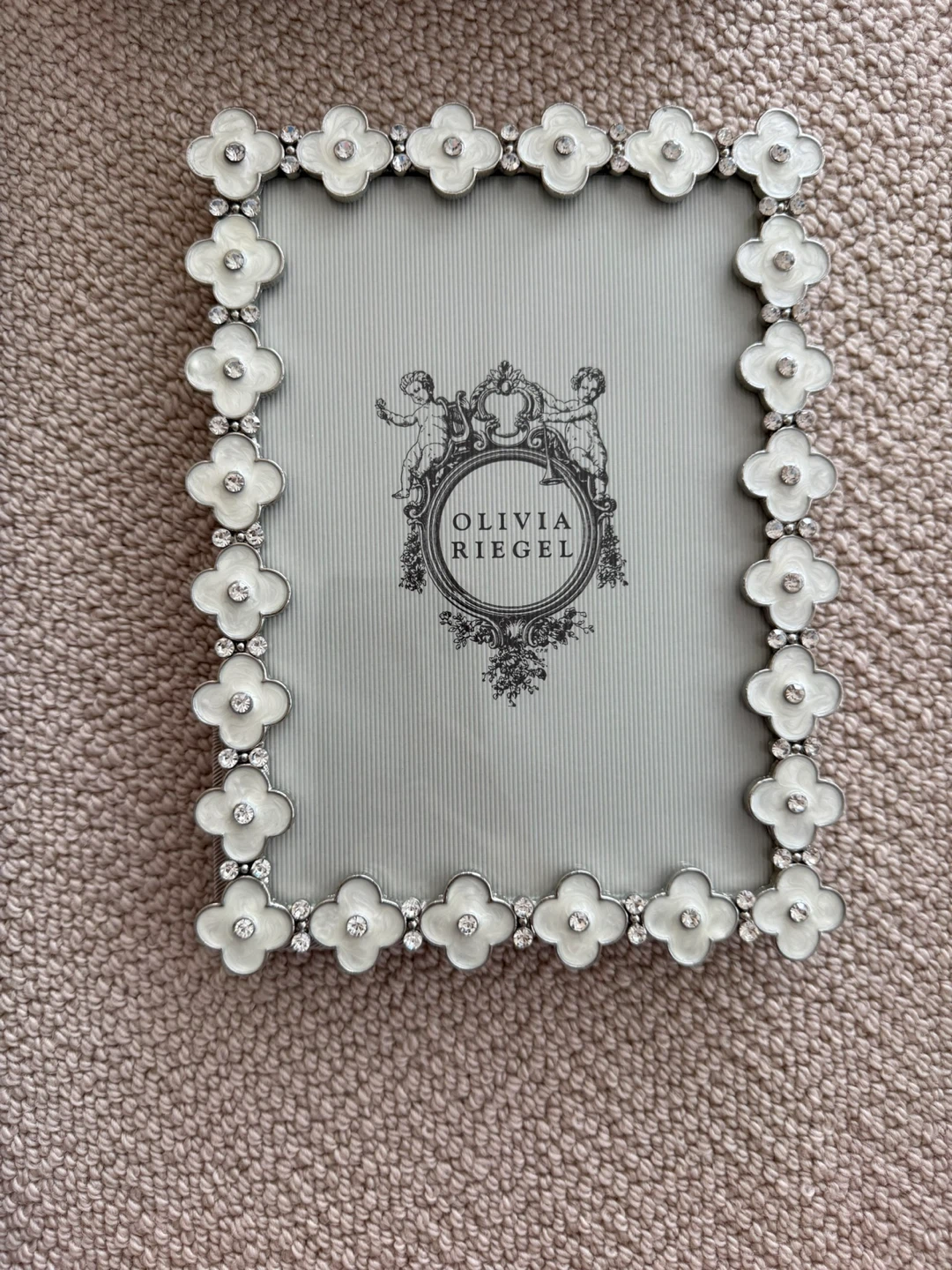 Olivia Riegel White Enamel Clover Picture Frame