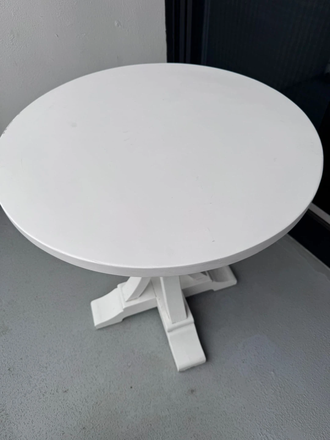 White Pedestal Accent Table