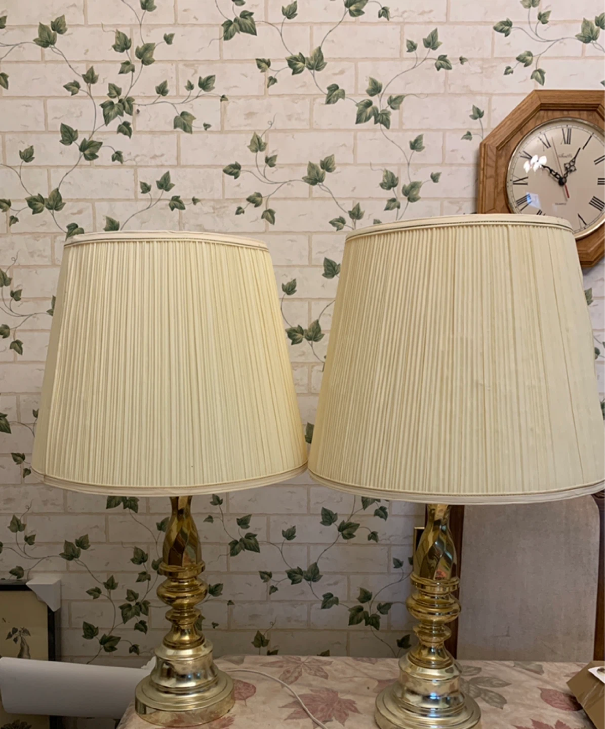 Pair of Vintage Brass Table Lamps