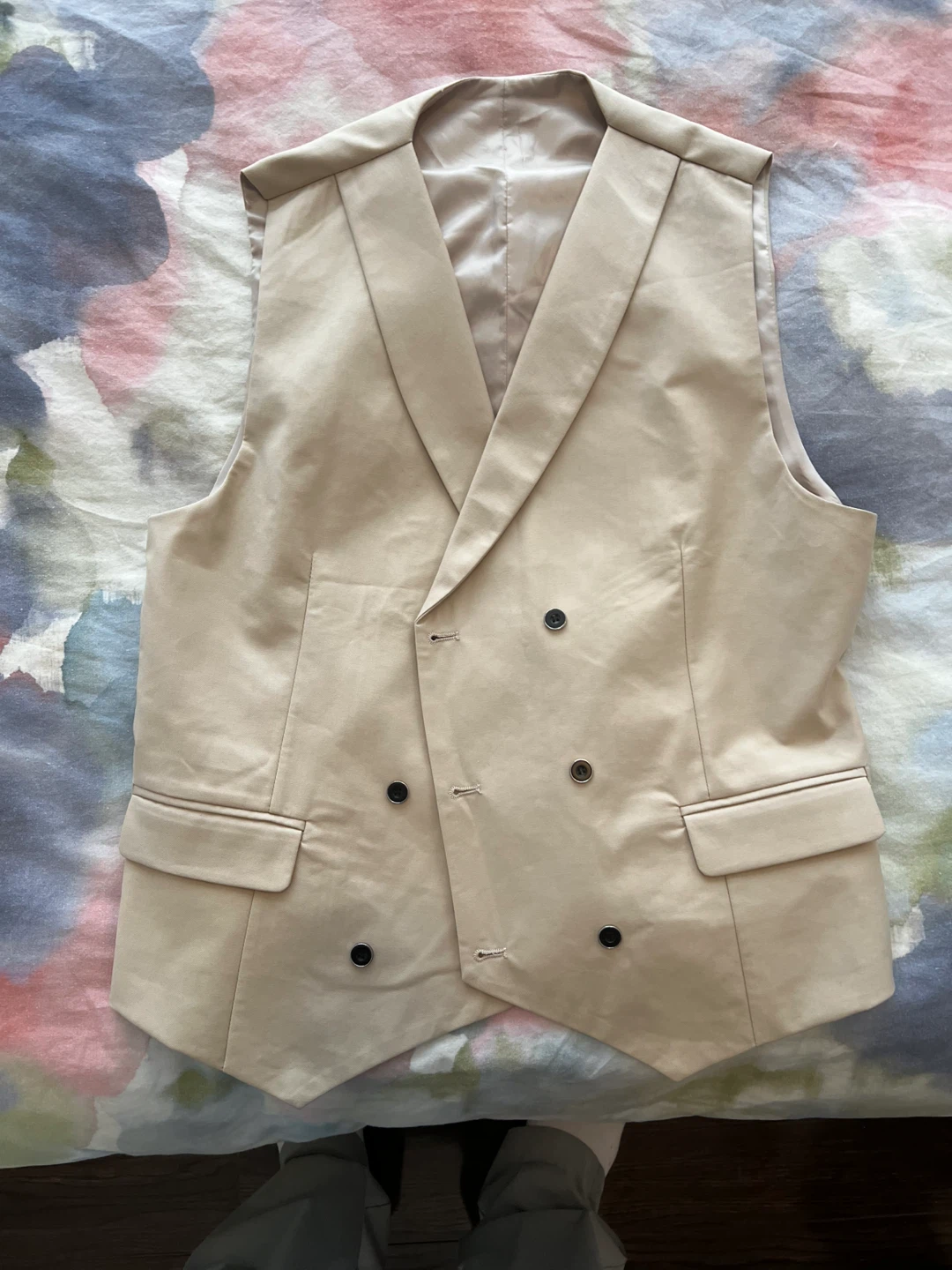 Tan Double-Breasted Vest