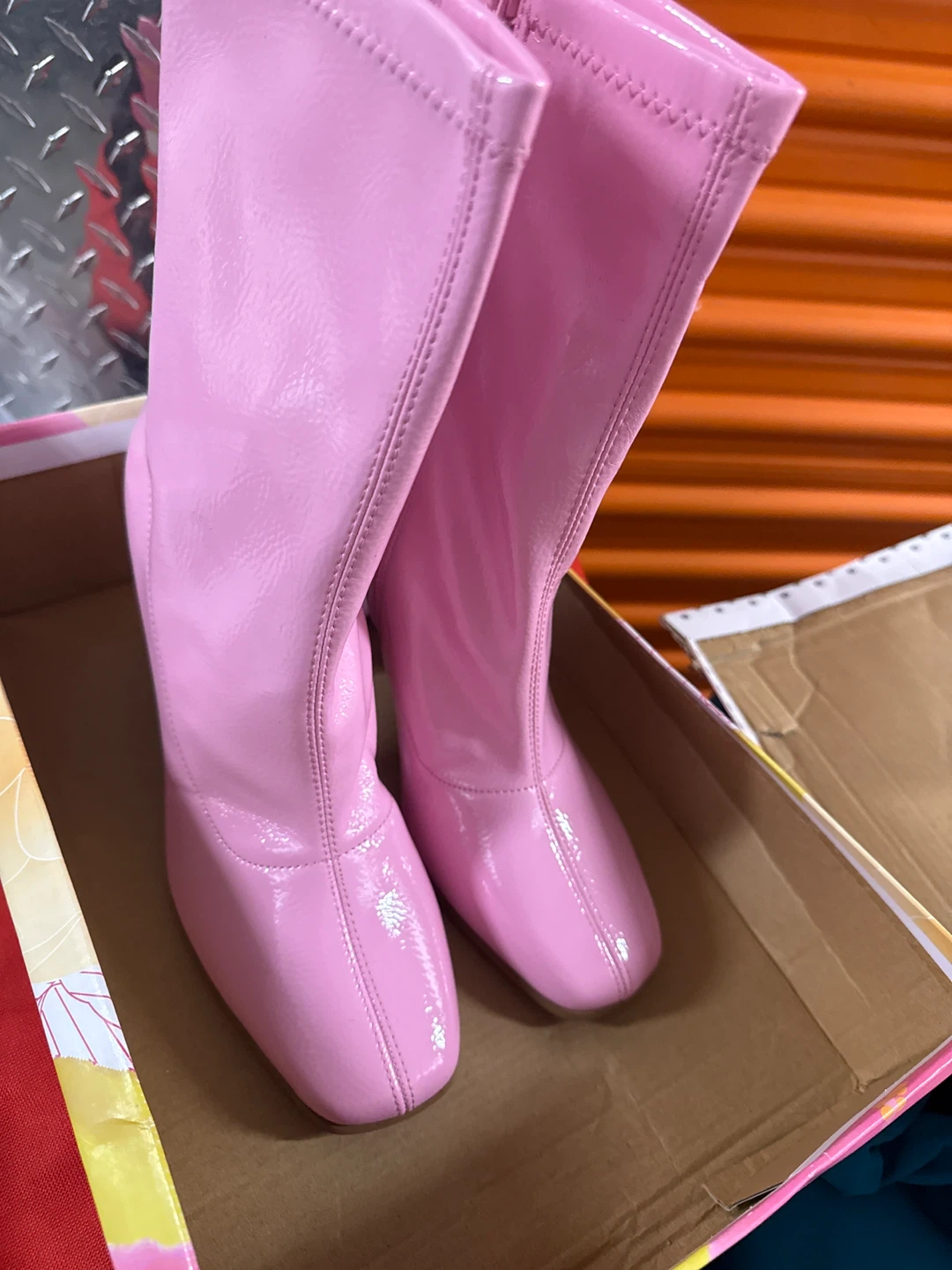 Pink Heeled Boots Size 8 - photo 3