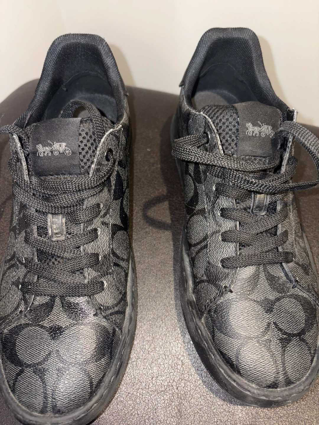 Coach Signature Pattern Sneakers - Black - photo 2