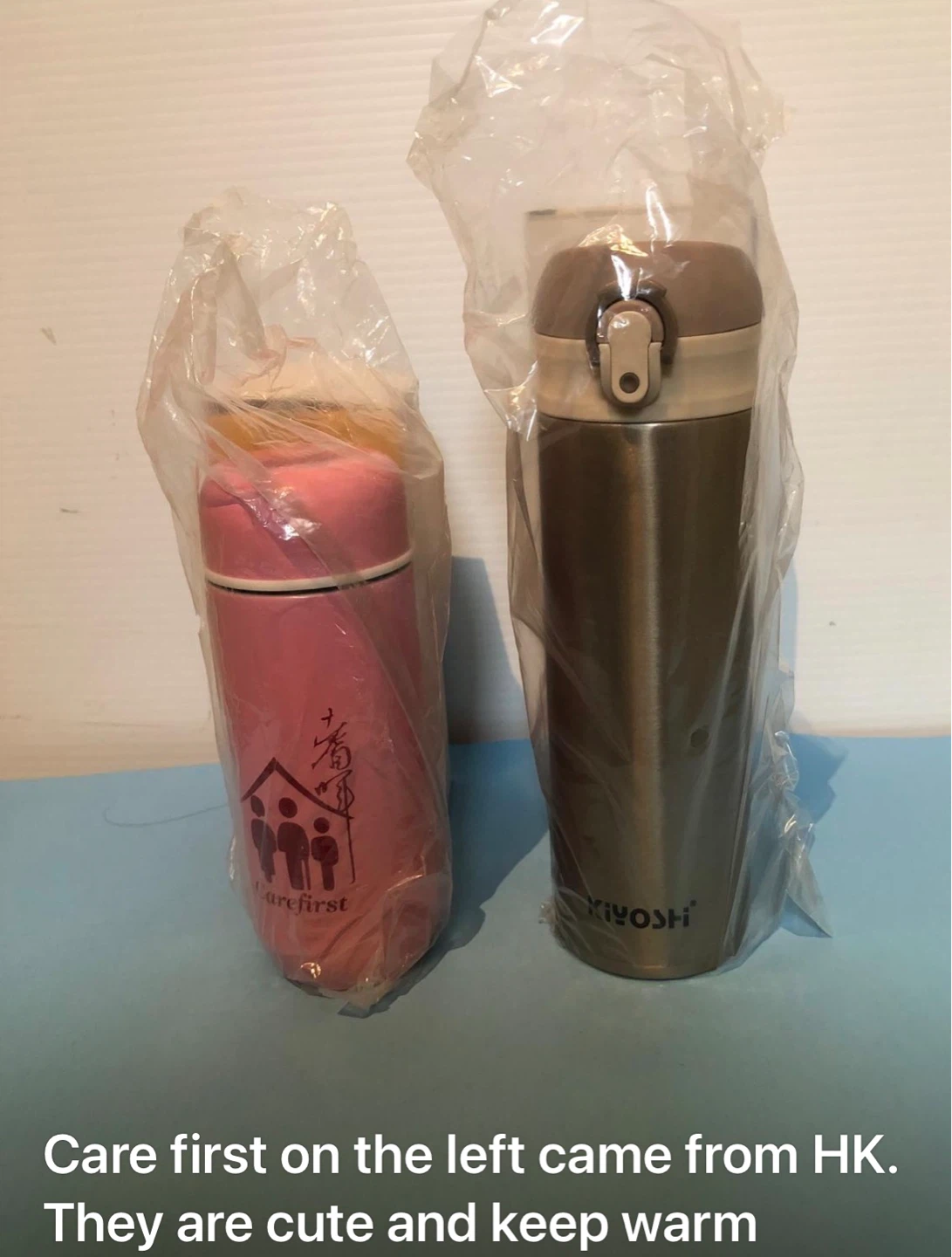 Pink Insulated Tumbler and Kiyoshi Stainless Steel Tumbler