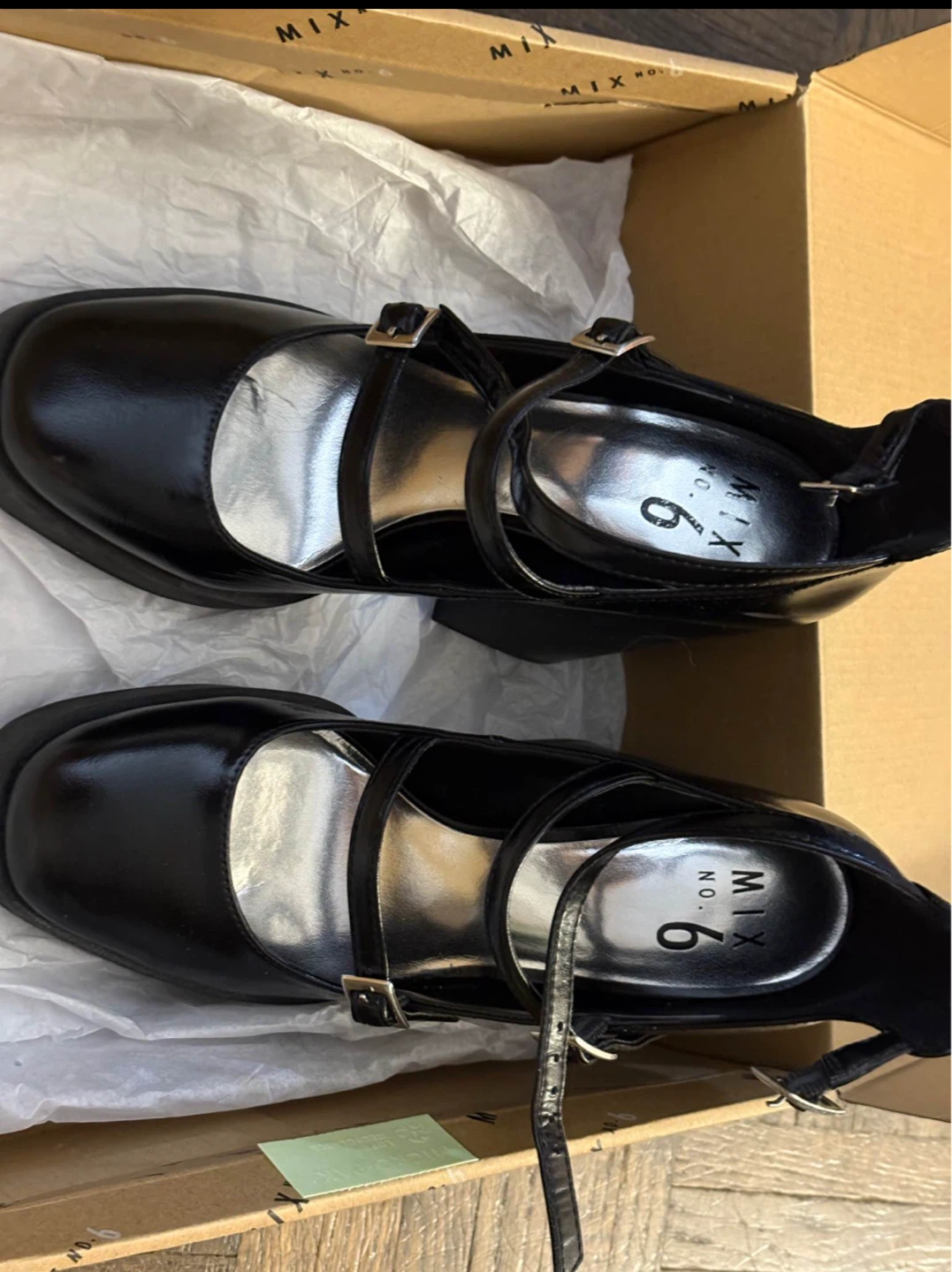 Black Platform Mary Jane Shoes Size 7.5