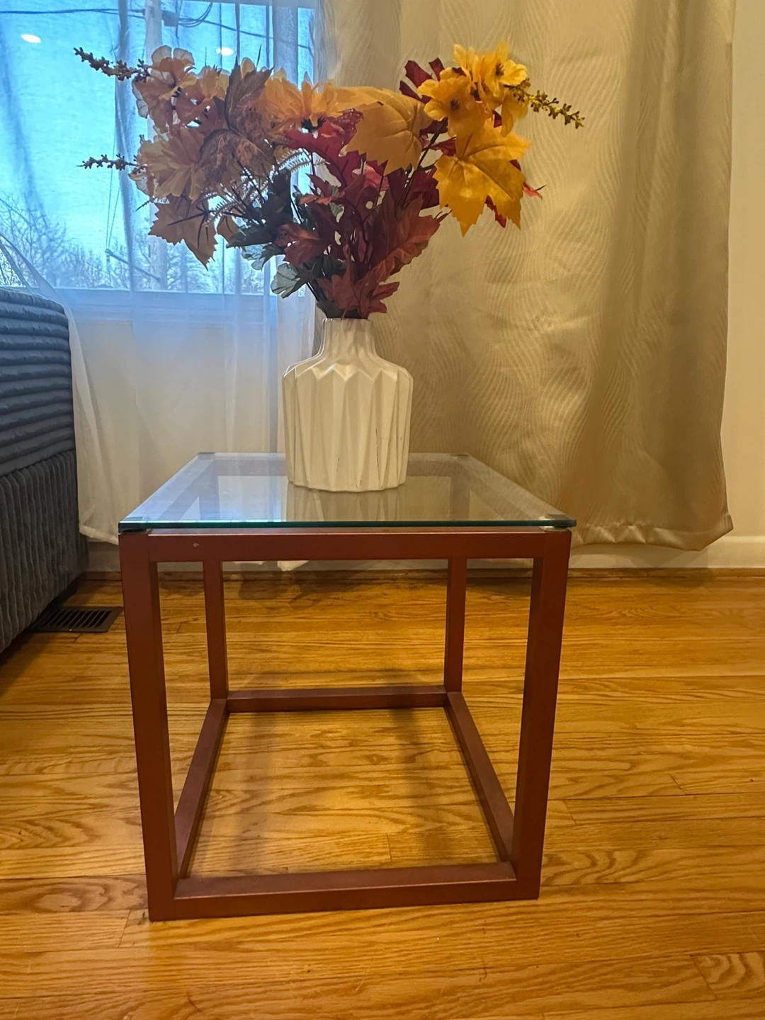 Side Table with Glass Top