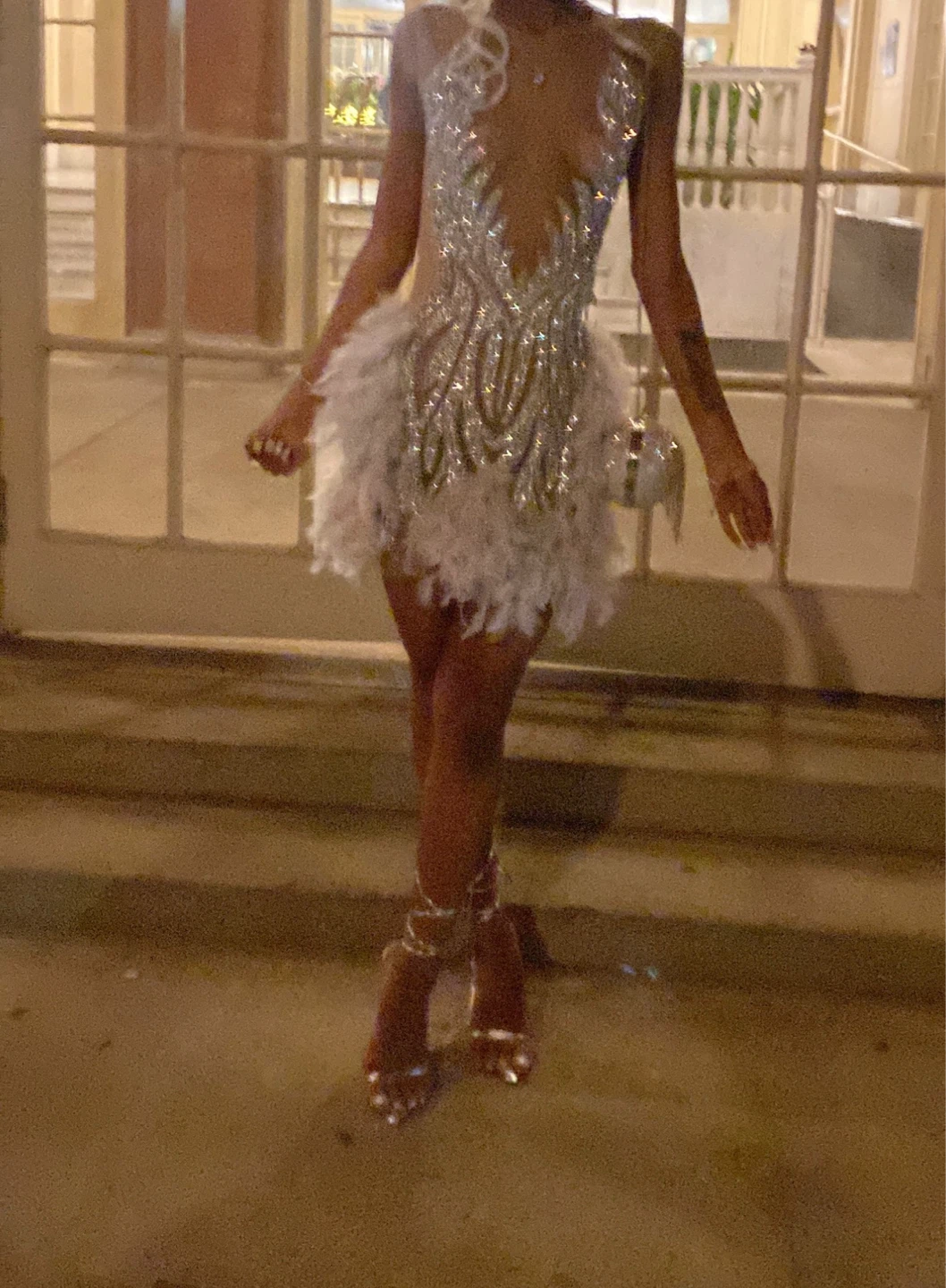 Sparkly Feather Mini Dress - photo 2