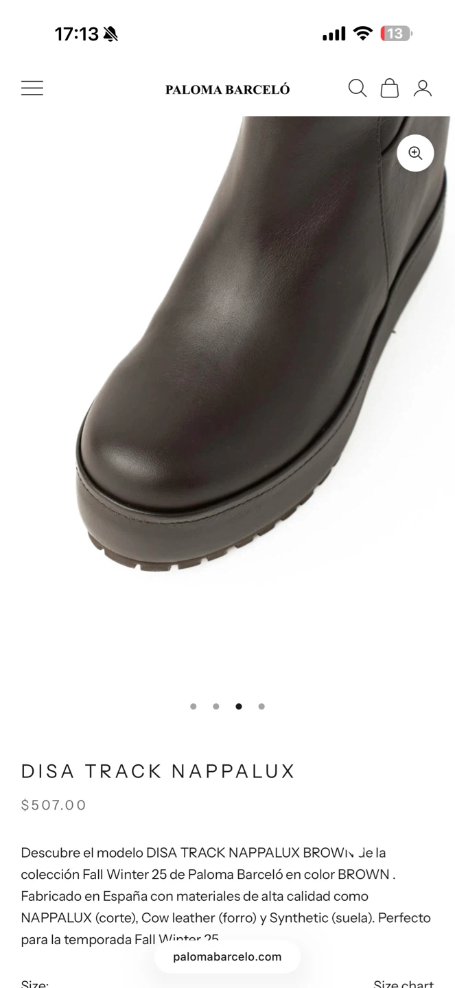 Paloma Barcelo DISA TRACK NAPPALUX Wedge Boots Brown Size 36 - photo 3
