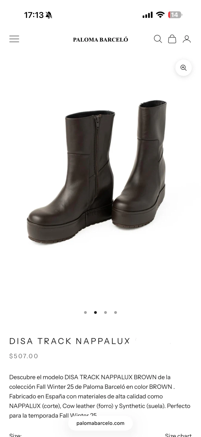 Paloma Barcelo DISA TRACK NAPPALUX Wedge Boots Brown Size 36 - photo 2