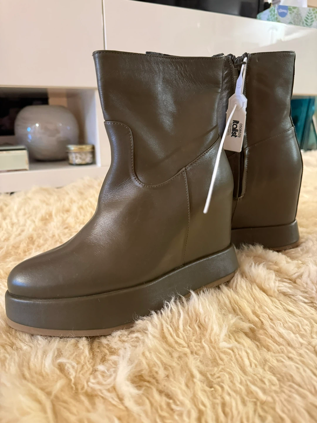 Paloma Barcelo DISA TRACK NAPPALUX Wedge Boots Brown Size 36