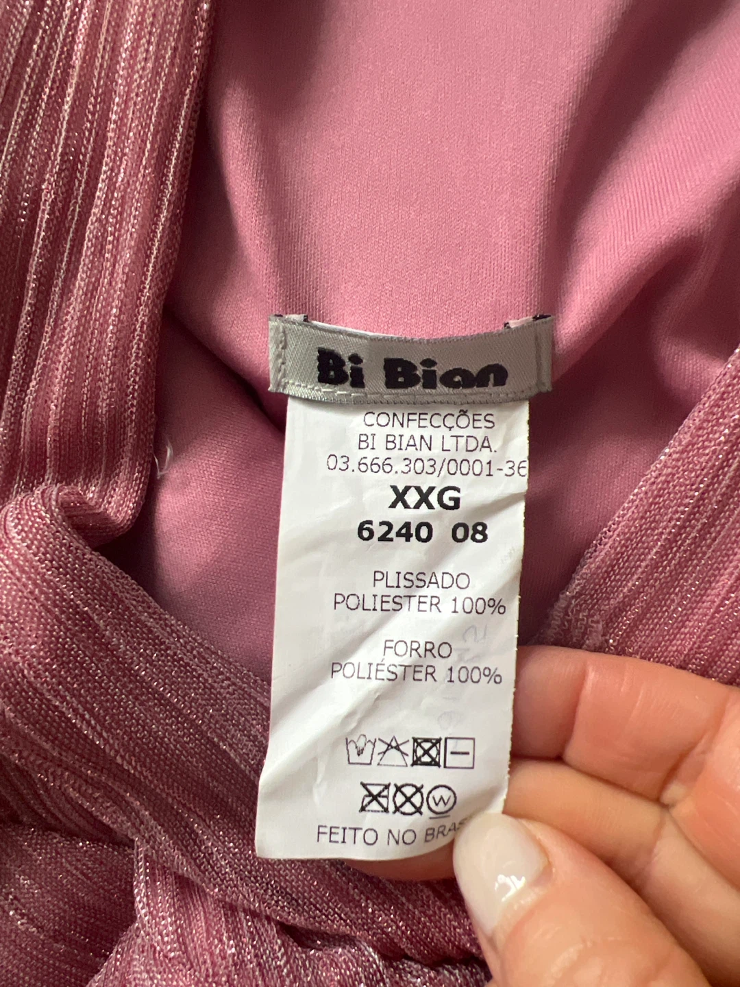 Bi Biao Women's XXG Pink Metallic Long Sleeve Maxi Dress - photo 3