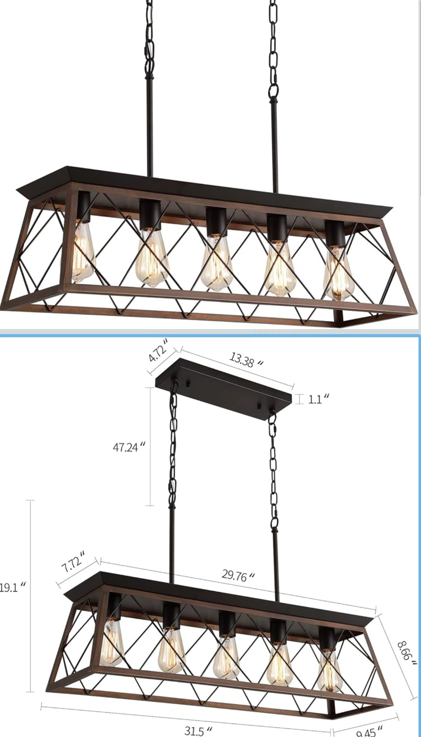 Farmhouse Chandelier 5-Light Pendant Light - photo 3