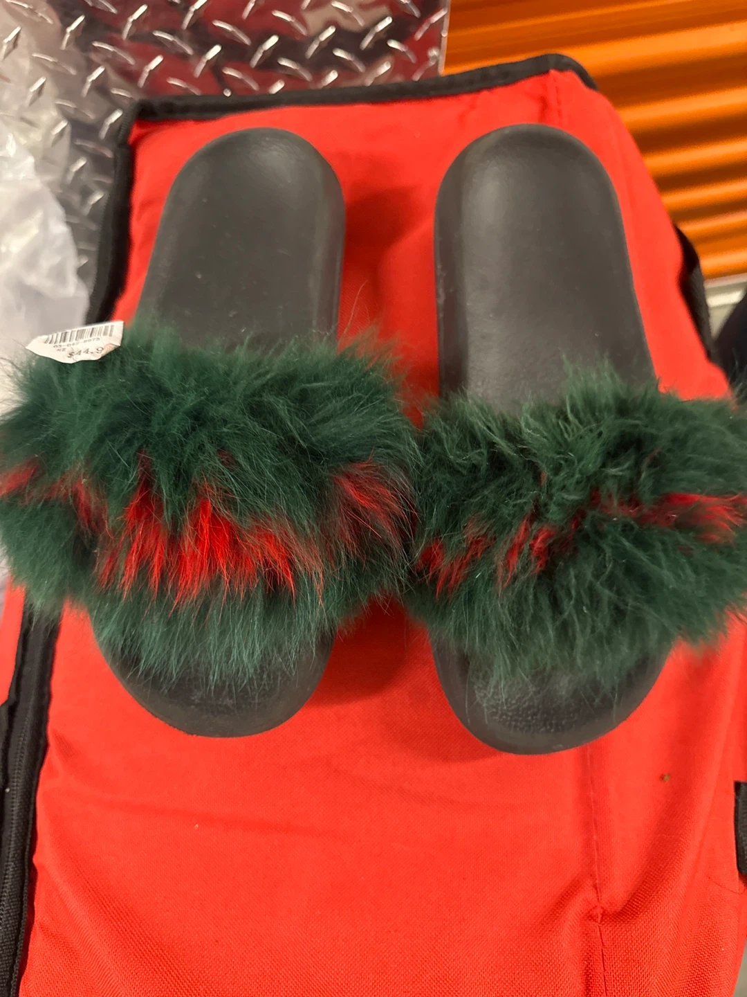 Green & Red Fur Slides
