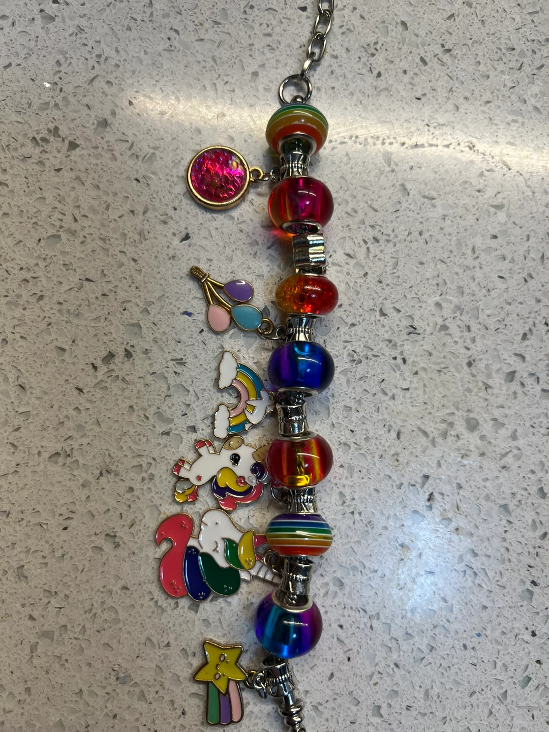 Unicorn & Rainbow Charm Bracelet length is 9 inches - photo 3