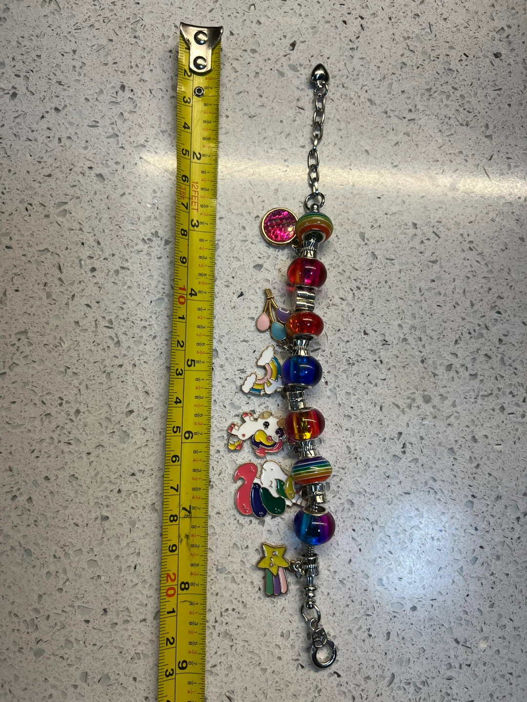 Unicorn & Rainbow Charm Bracelet length is 9 inches - photo 2
