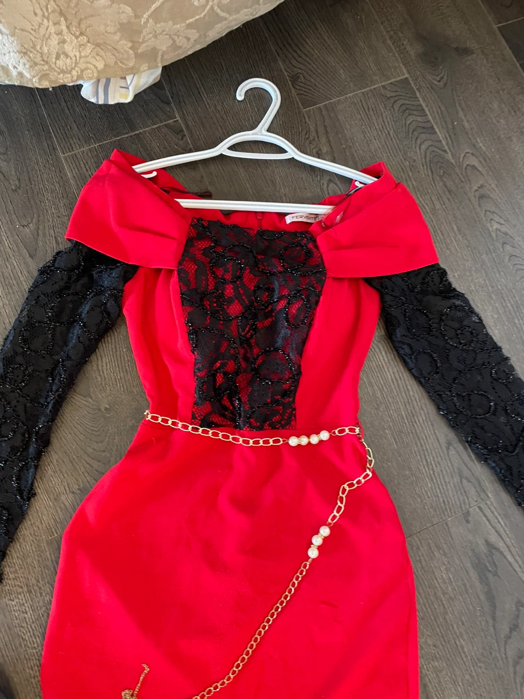 Shoulder off evening dress - photo 2