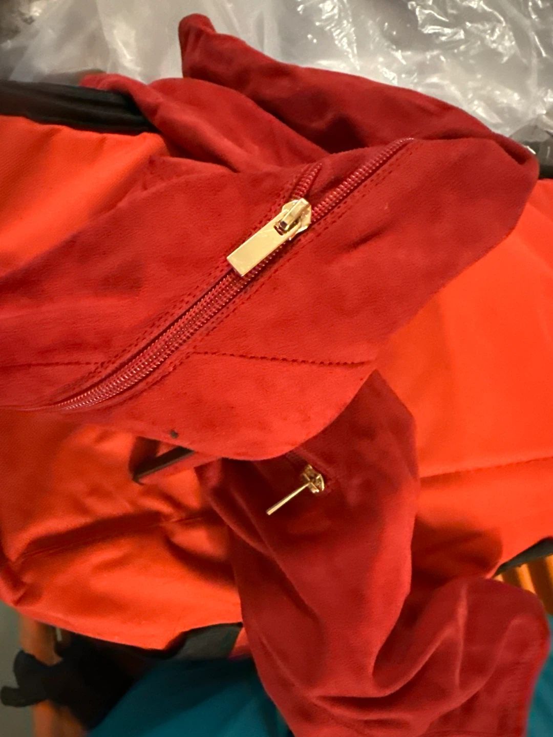 Rouge Red Suede Over-the-Knee Boots Size 10 - photo 4
