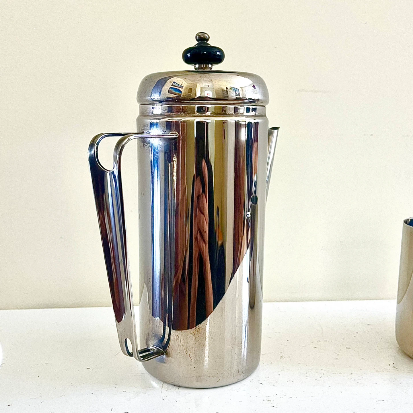 MCM Art Deco Christopher Dresser Style Silverplated Coffee Set - photo 3