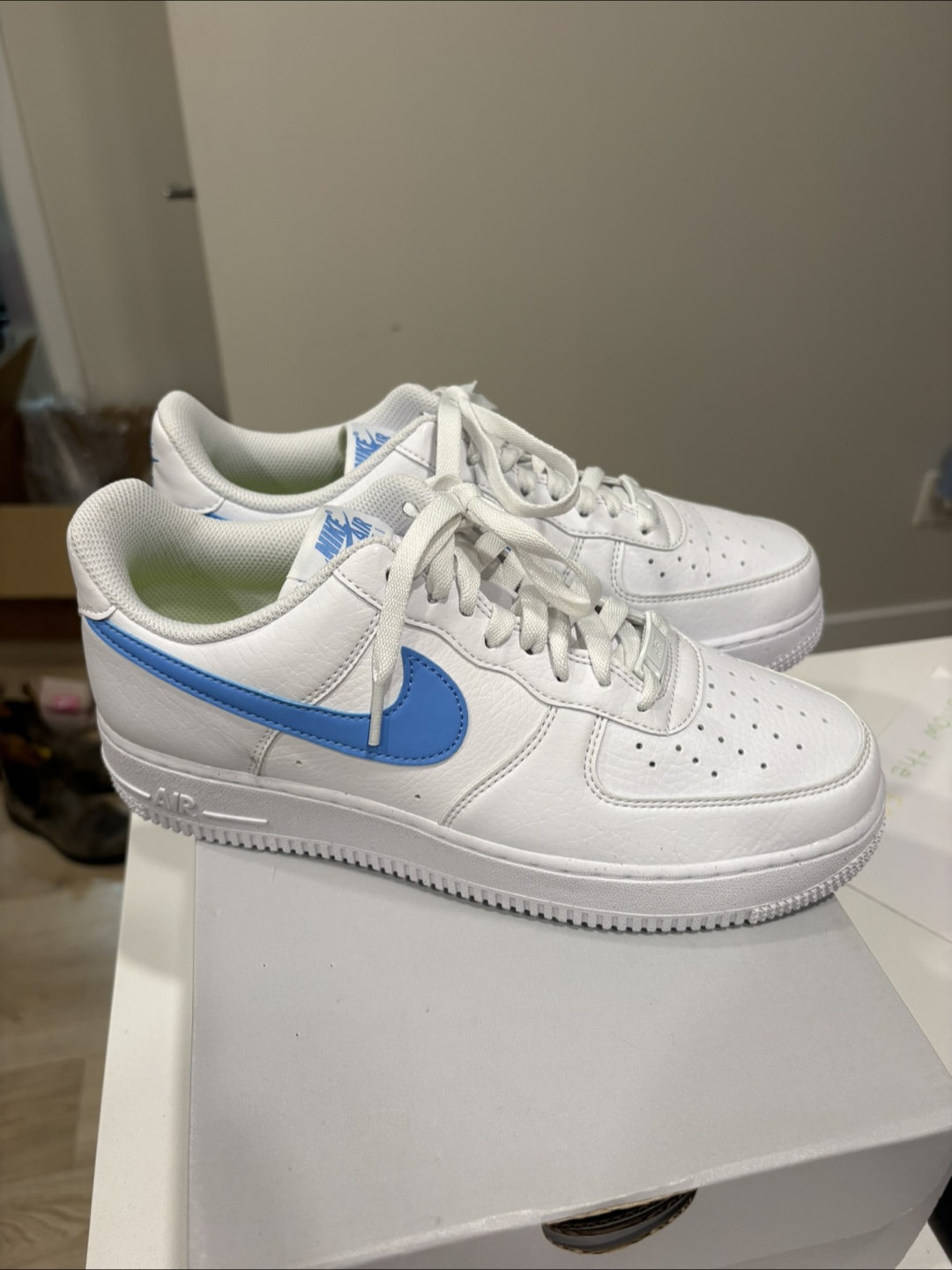 Nike Air Force 1 White Blue Sneakers