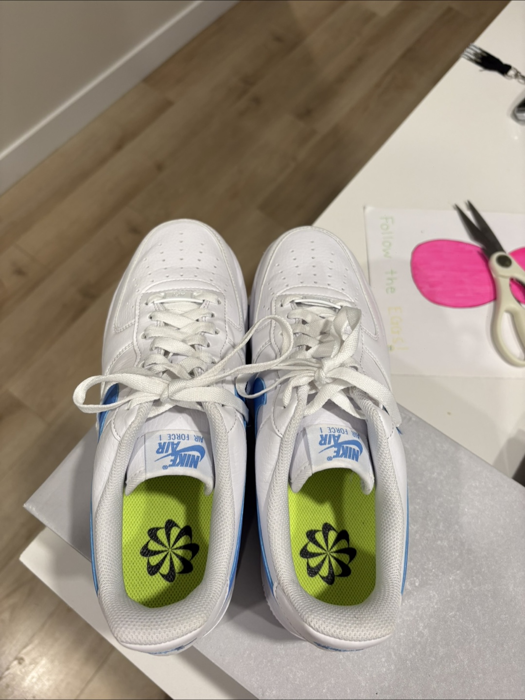 Nike Air Force 1 White Blue Sneakers - photo 3