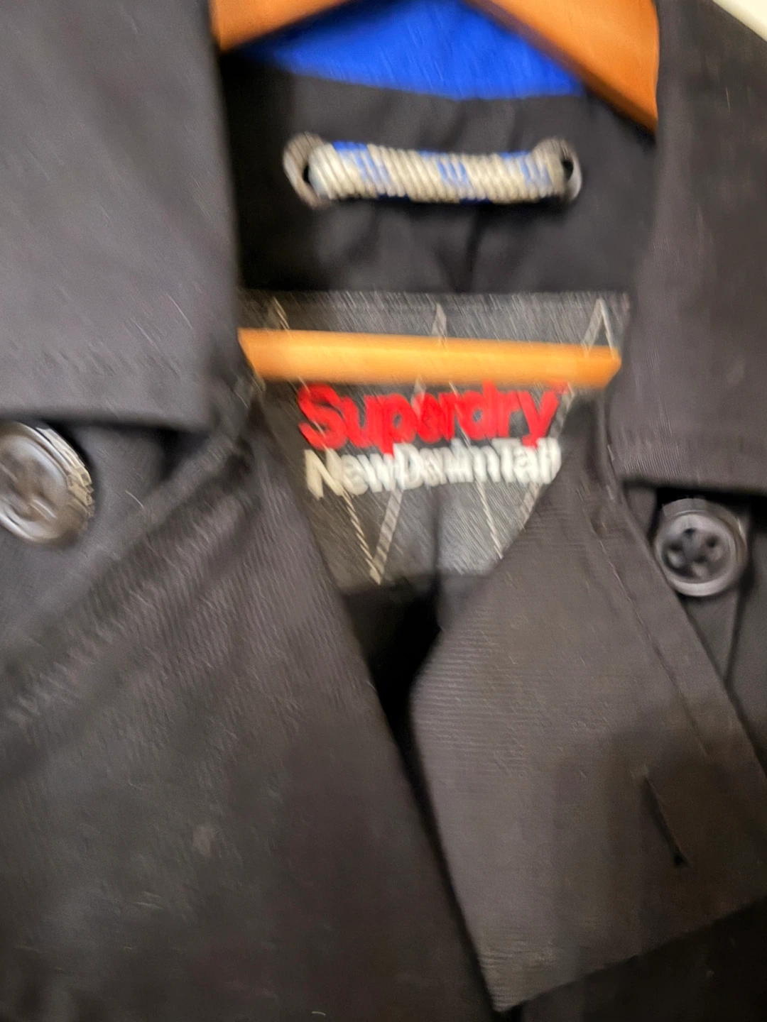 Superdry Black Pea Coat with Patches - photo 3