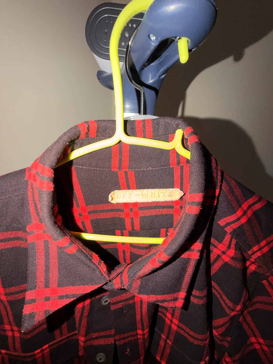 Off-White Plaid Flannel Shirt Red Black - photo 2