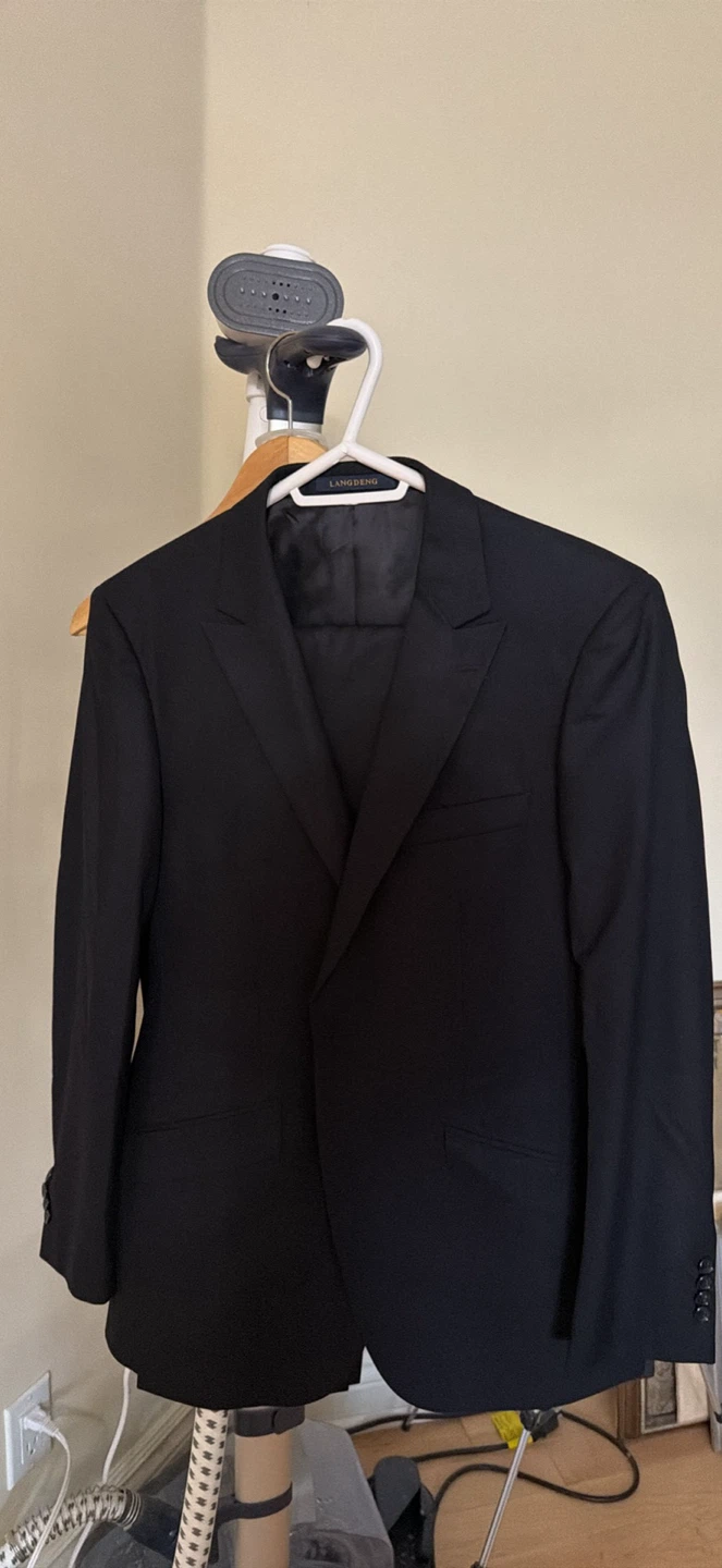 Langdeng Black Suit Jacket set with pants - photo 2