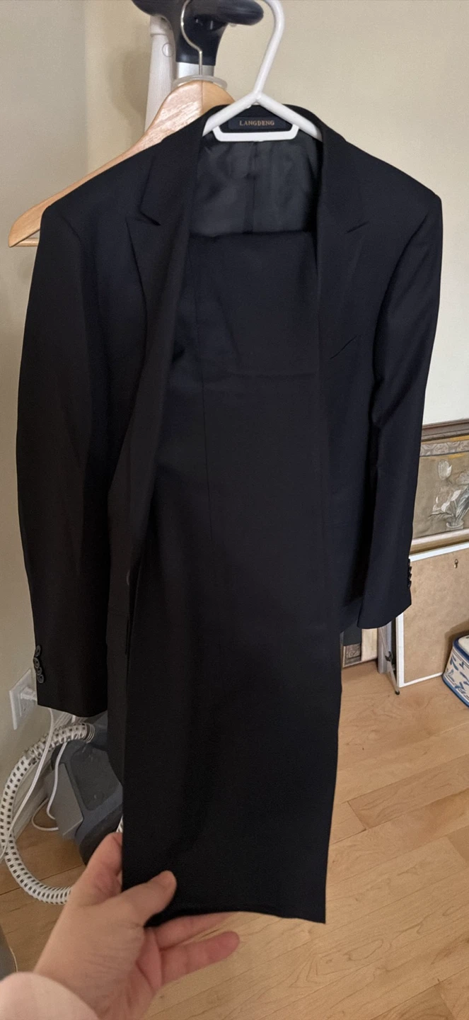Langdeng Black Suit Jacket set with pants - photo 3