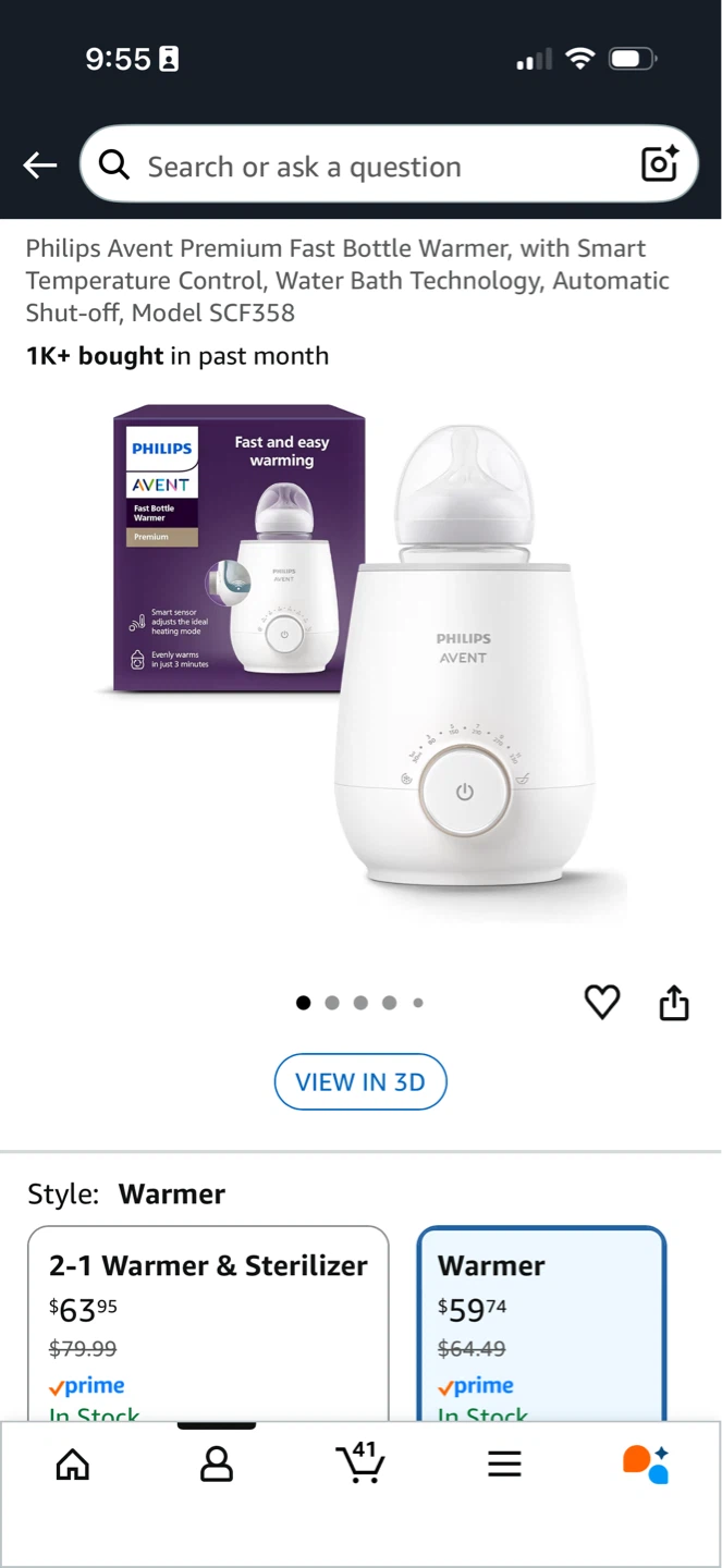 Philips Avent Premium Fast Bottle Warmer SCF358
