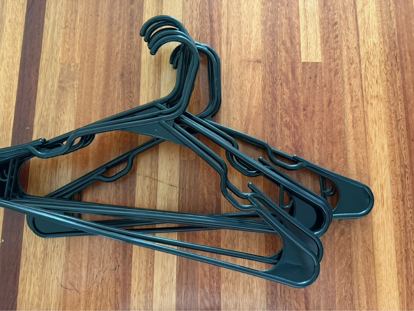 Black Plastic Clothes Hangers - Set of 10