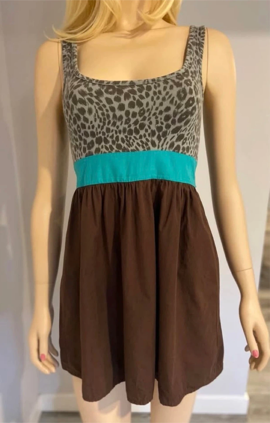 EUC KIMCHI BLUE Cotton Animal Leopard Print Ladies Dress XS - photo 5