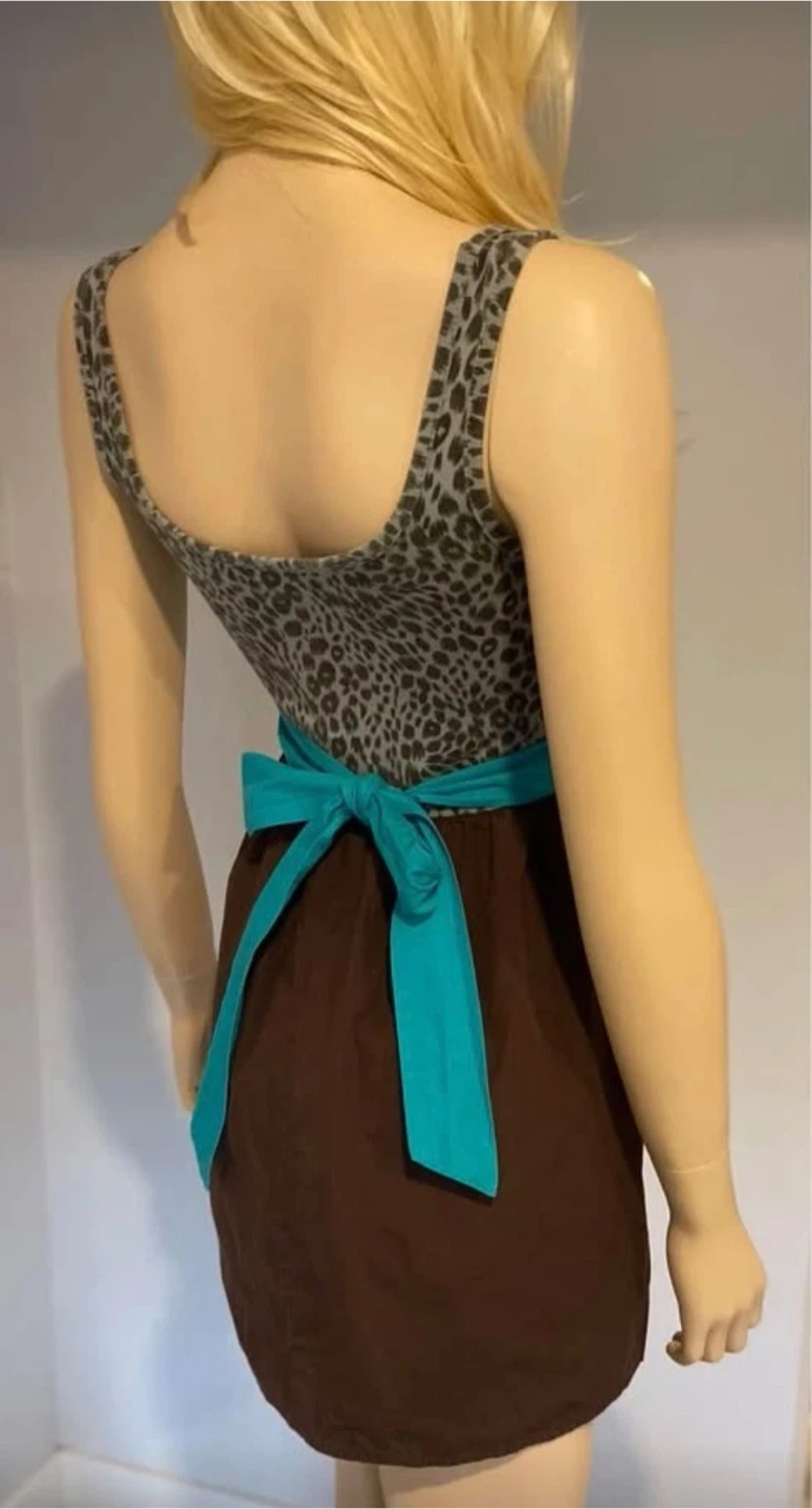 EUC KIMCHI BLUE Cotton Animal Leopard Print Ladies Dress XS - photo 3