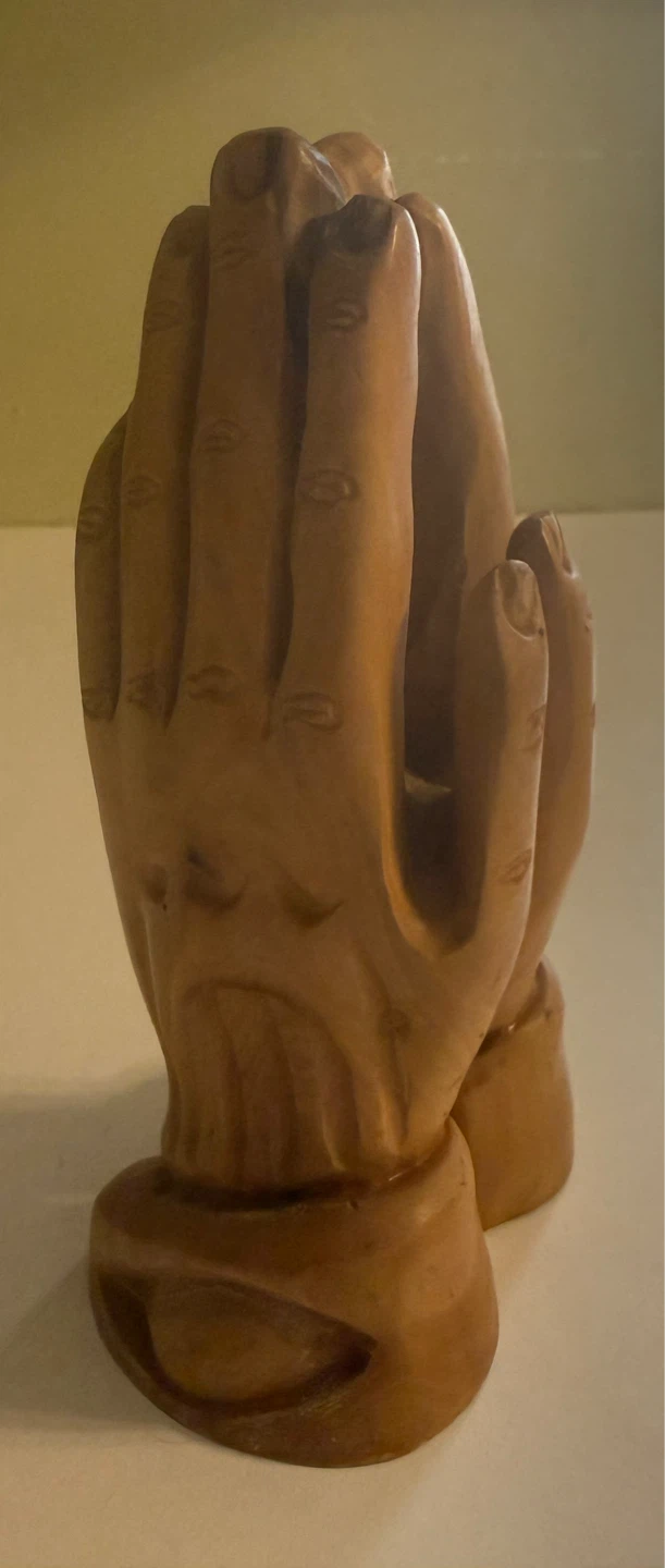 Olive Wood Praying Hands Statue from Bethlehem - photo 2