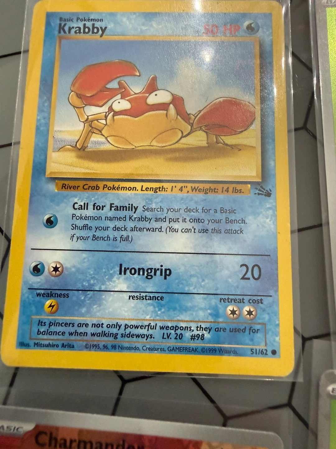 Basic Pokemon Krabby Trading Card #98