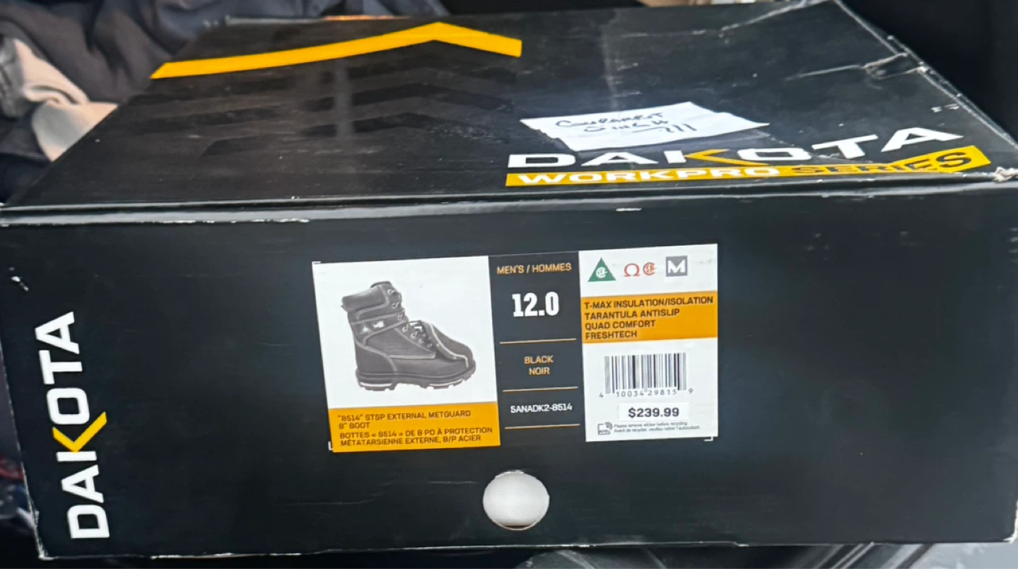 Dakota Workpro Series Men's Size 10 Black Safety Boots