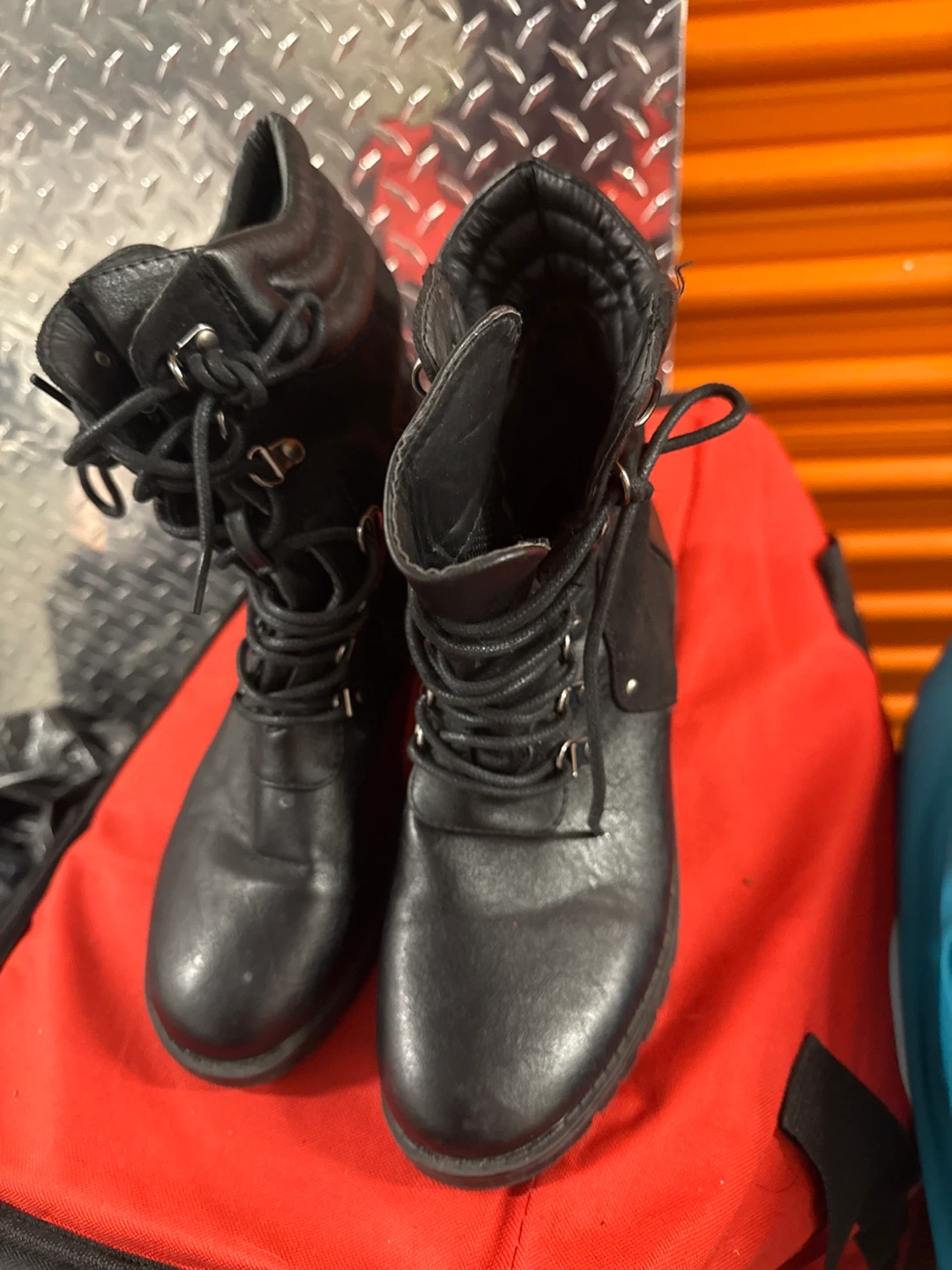 Forever Black Lace-Up Boots - Women's Size 8