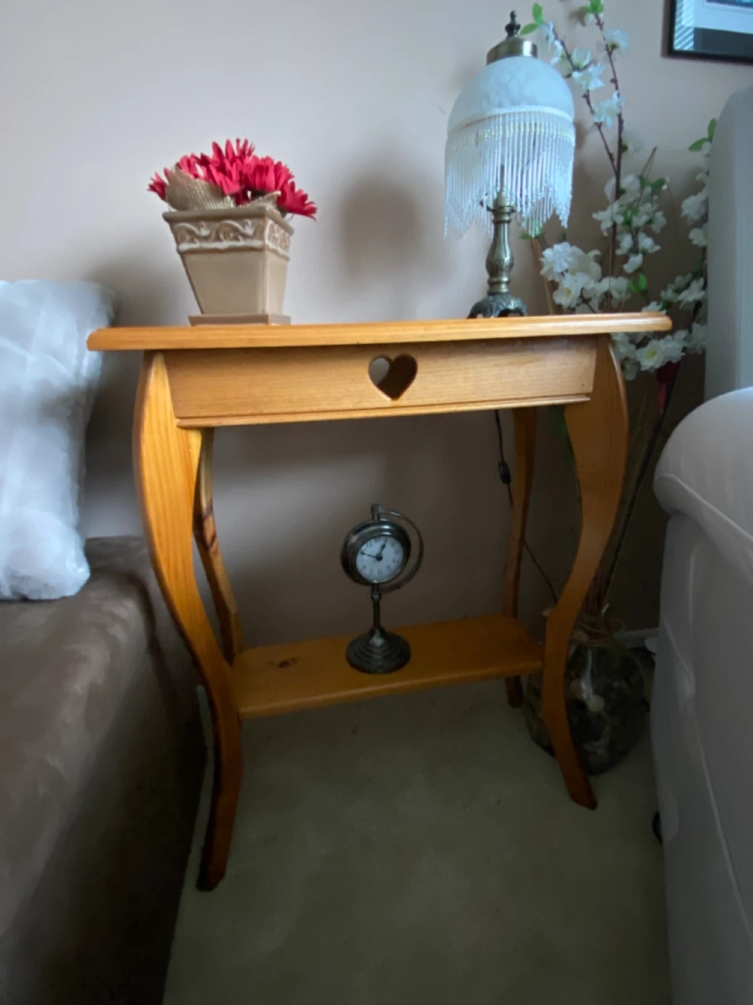 Vintage Heart Embedded End Table!