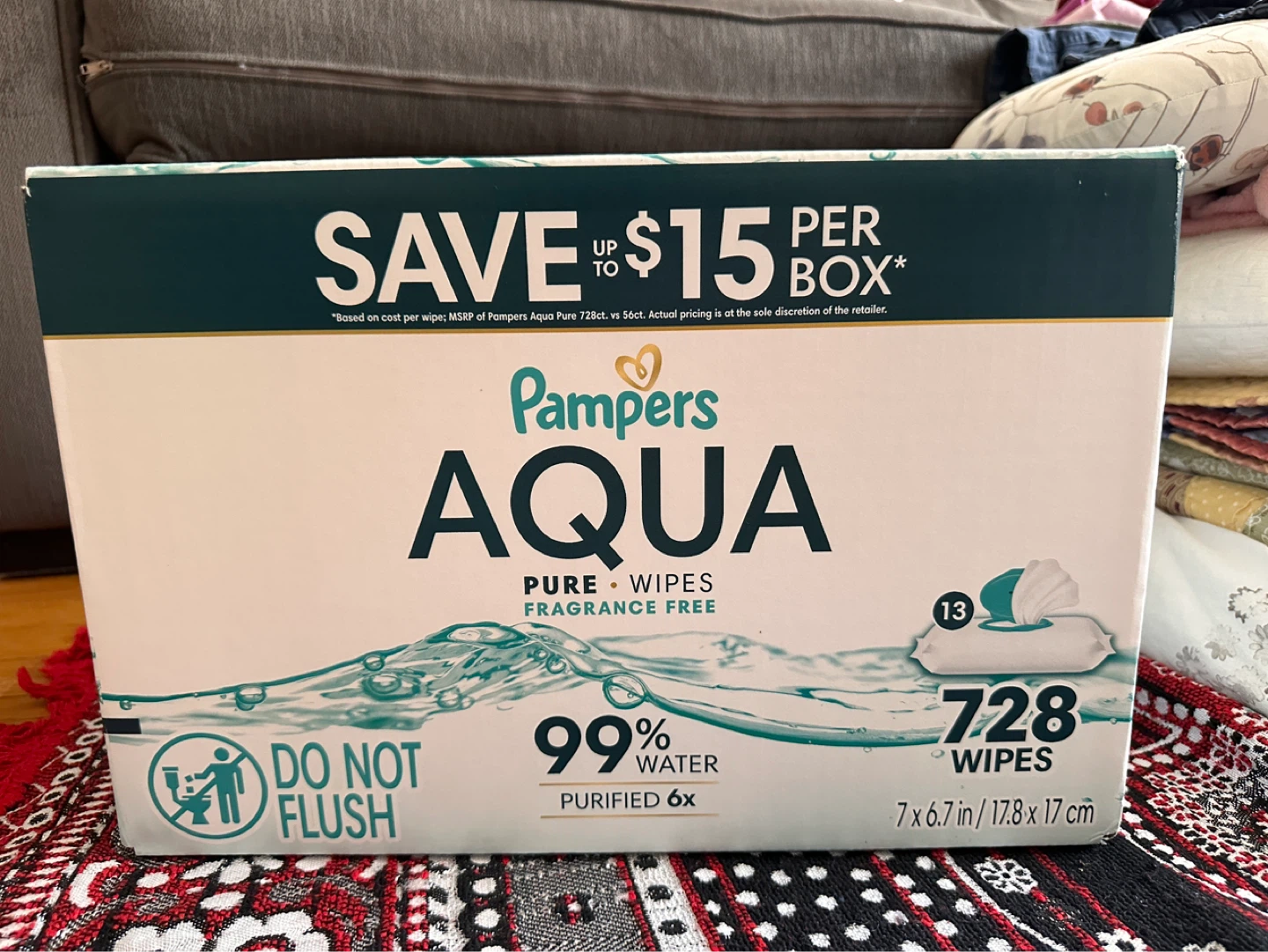 Pampers Aqua Pure Wipes, Fragrance Free, 728 Count