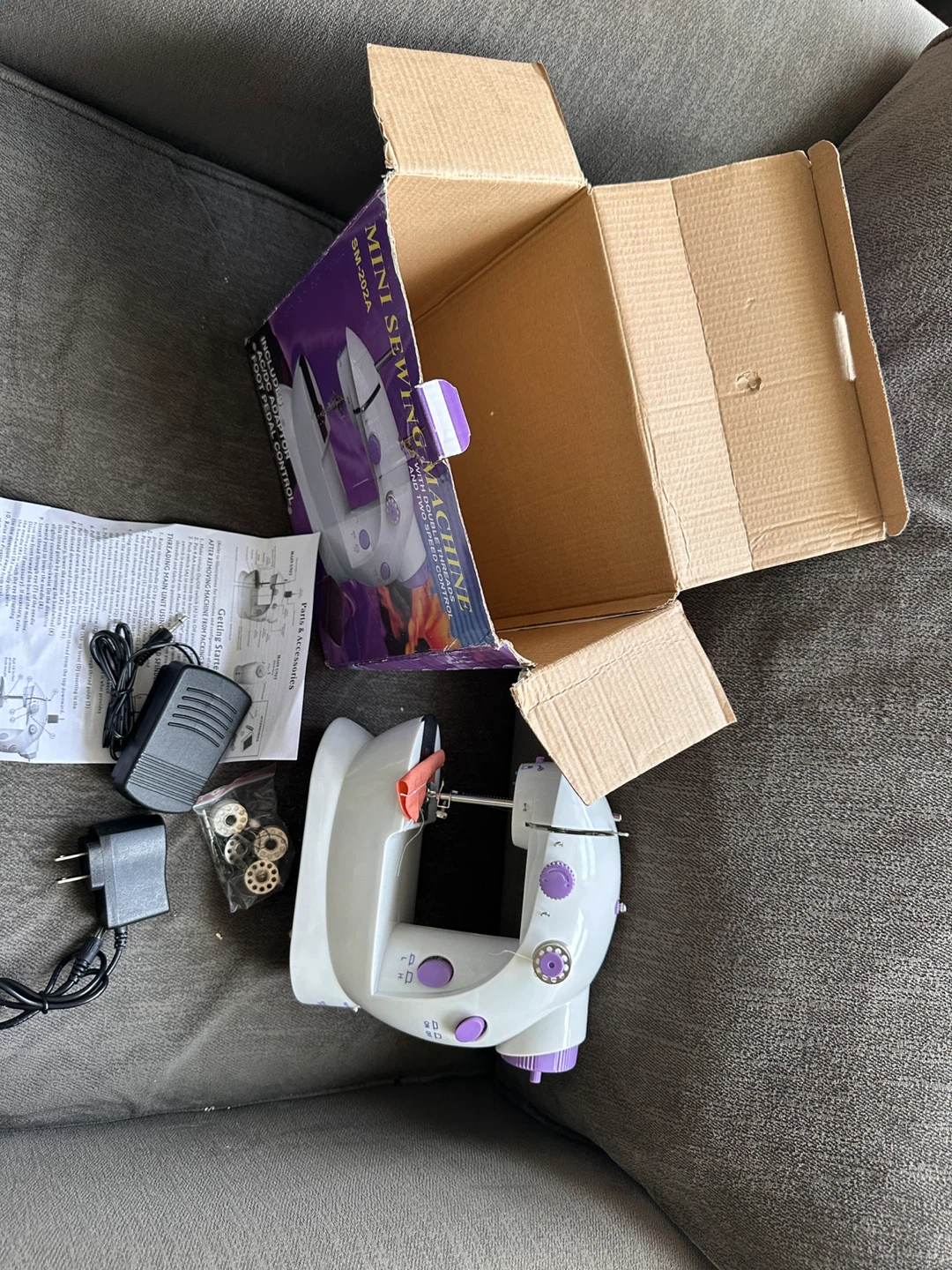 Mini Sewing Machine SM-202A with Foot Pedal and Accessories - photo 5