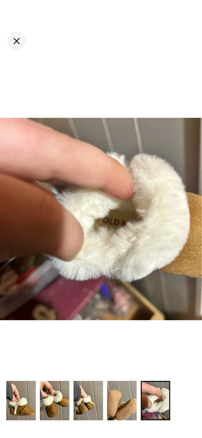 Old Navy Baby Moccasin Slippers - Tan/White - photo 5