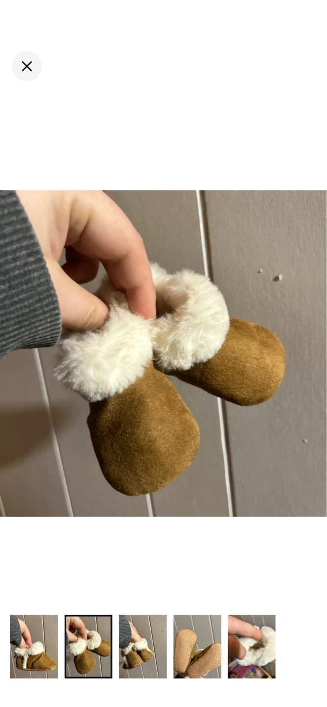 Old Navy Baby Moccasin Slippers - Tan/White - photo 2